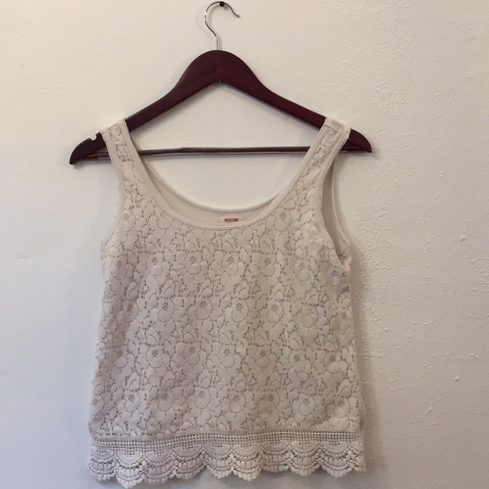 White Lace Front Tank